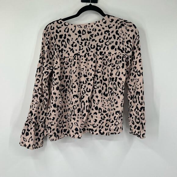 Savanna Jane Leopard Print Floral Embroidered Blouse - Picture 4 of 5